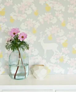 Tapete Apple Garden Blassgelb