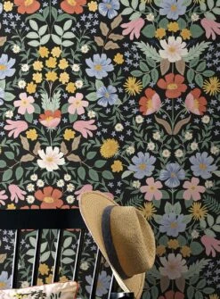 Selbstklebende Tapete Bramble Gardens Schwarzgrün