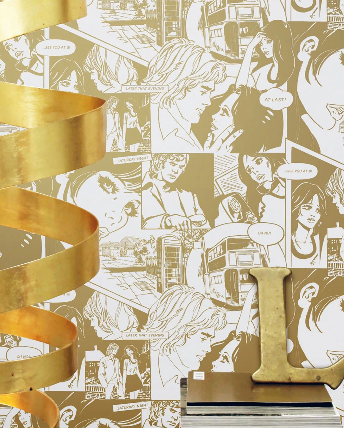 Tapete Comic Love Perlgold 3 Tapete Comic Love Perlgold