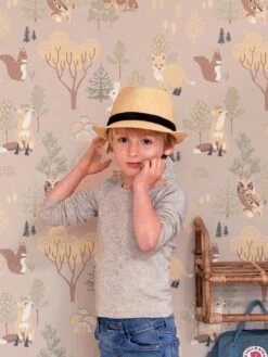 Tapete Deep Forest Hellgraubeige