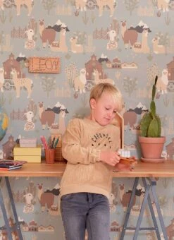 Tapete Lama Village Pastellgraublau 11 Tapete Lama Village Pastellgraublau -Wallpaper-Featured-Store Lama Village D 389363 2880x1440