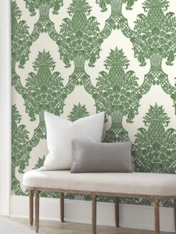 Tapete Pineapple Damask Grün 8 Tapete Pineapple Damask Grün -Wallpaper-Featured-Store Pineapple Damask C 790411 2880x1440