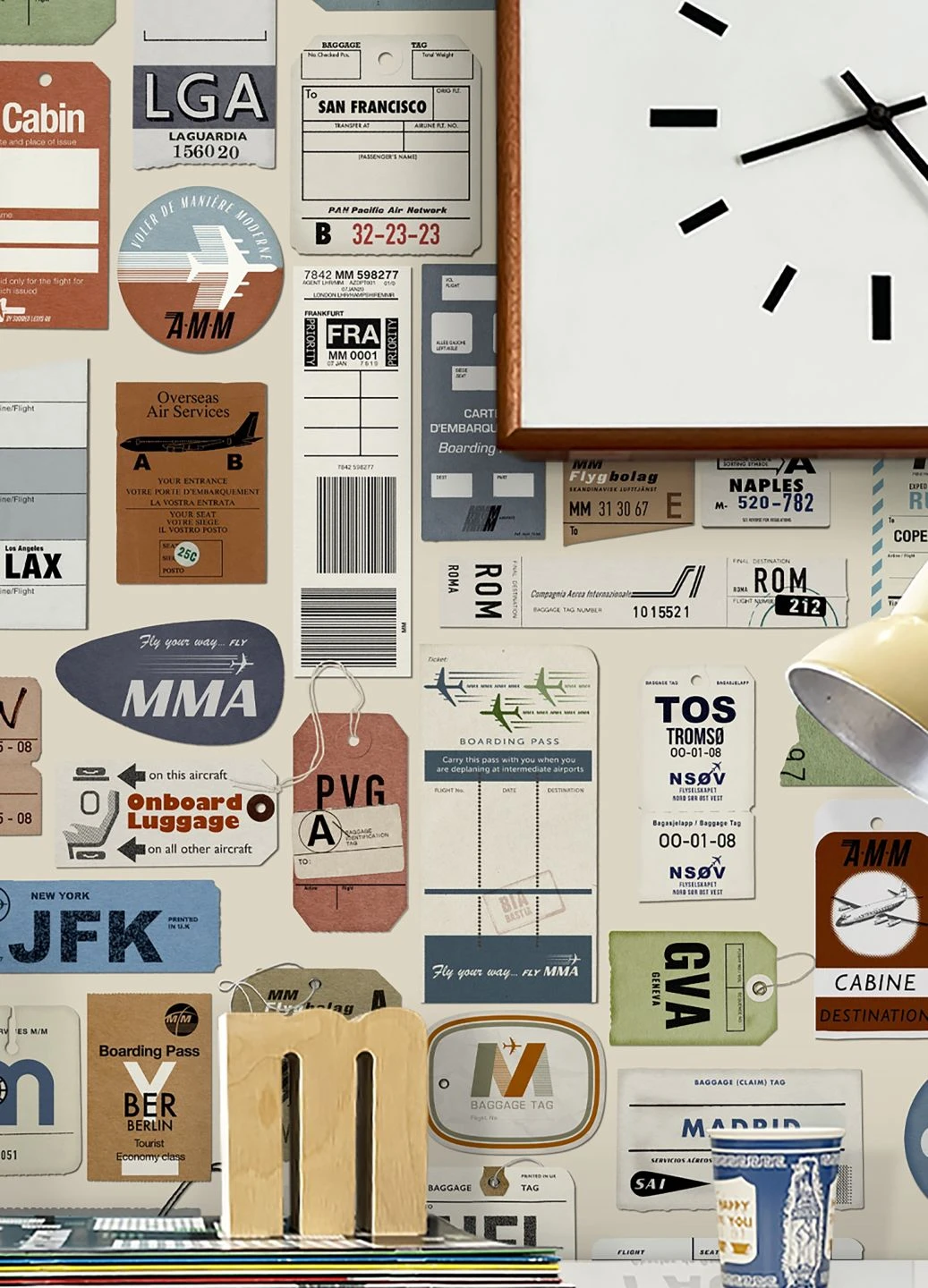 Tapete Vintage Air Travel Eierschale 3 Tapete Vintage Air Travel Eierschale